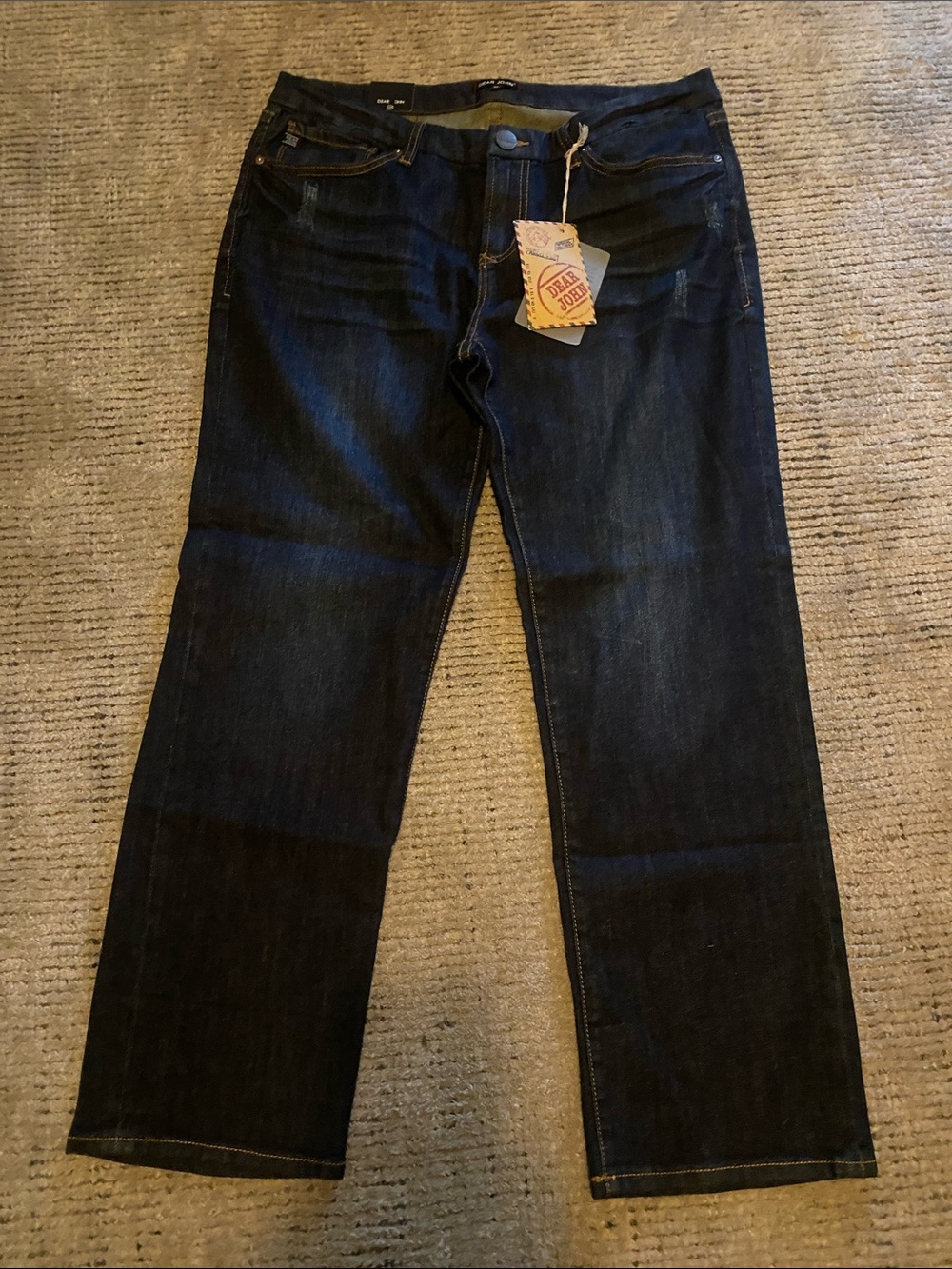 Dear John Dark Blue Straight Leg Jeans with hang tags